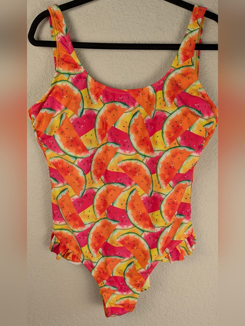 Juicy Couture One Piece Swimsuit L Watermelon One Ruffles Fruit Summer Padded